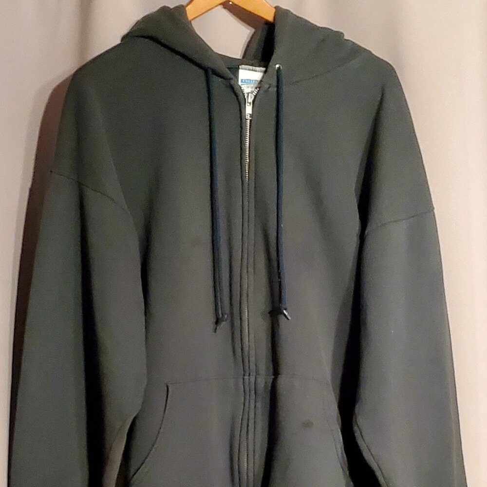 Vtg CHEETAH HOODIE (Front Zip, Faded, Worn, Medium ,Forest Green) Nice Condition